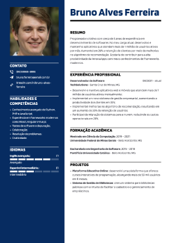 Exemplo de currículo de programador